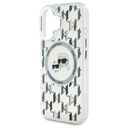 Karl Lagerfeld IML Monogram Karl &amp; Choupette Head MagSafe iPhone 16 Case - Clear_5