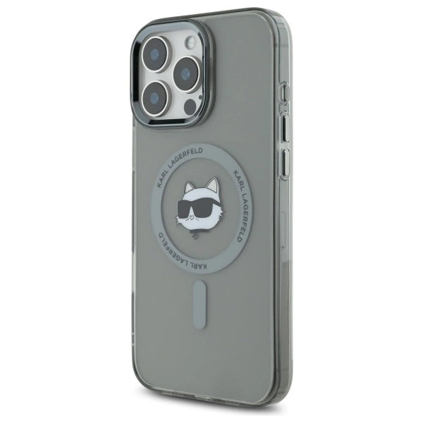 Karl Lagerfeld IML Metal Choupette Head MagSafe Case for iPhone 16 Pro Max - Black_1