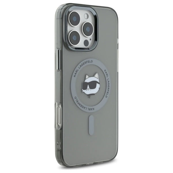 Karl Lagerfeld IML Metal Choupette Head MagSafe Case for iPhone 16 Pro Max - Black_3