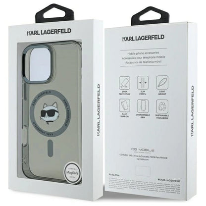 Karl Lagerfeld IML Metal Choupette Head MagSafe Case for iPhone 16 Pro Max - Black_7