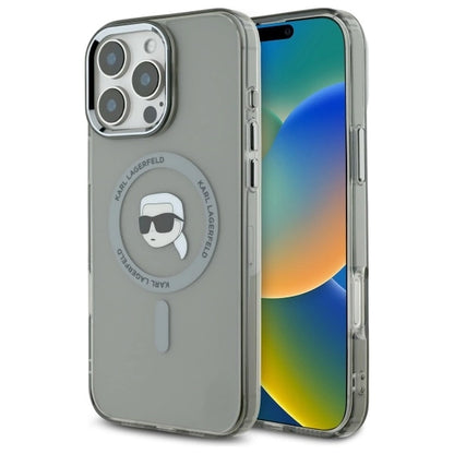Karl Lagerfeld IML Metal Karl Head MagSafe Case for iPhone 16 Pro Max - Black_0