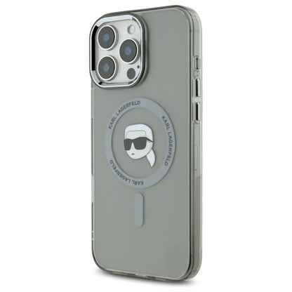Karl Lagerfeld IML Metal Karl Head MagSafe Case for iPhone 16 Pro Max - Black_1