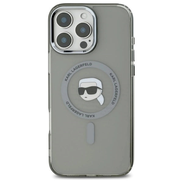 Karl Lagerfeld IML Metal Karl Head MagSafe Case for iPhone 16 Pro Max - Black_2