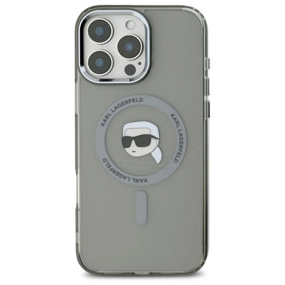 Karl Lagerfeld IML Metal Karl Head MagSafe Case for iPhone 16 Pro Max - Black_2