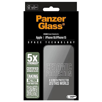 PanzerGlass Ceramic Screen Protector iPhone 16 6.1" Ultra-Wide Fit 2853_3