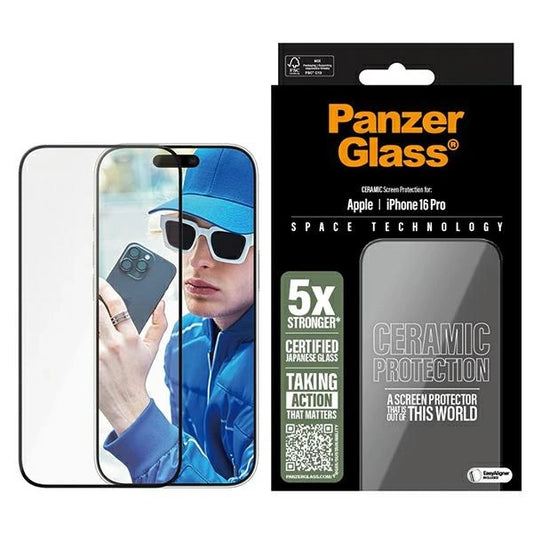 PanzerGlass Ceramic Screen Protector iPhone 16 Pro 6.3" Ultra-Wide Fit 2854_0