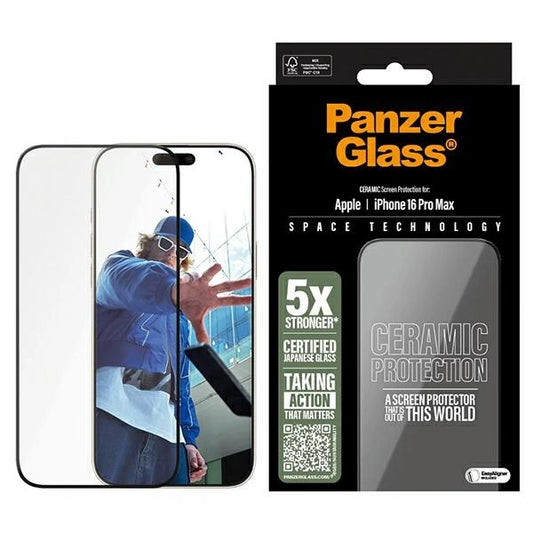 PanzerGlass Ceramic Screen Protector iPhone 16 Pro Max 6.9" Ultra-Wide Fit 2856_0