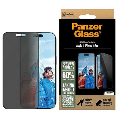 PanzerGlass Privacy Screen Protector iPhone 16 Pro 6.3" Ultra-Wide Fit P2862_0