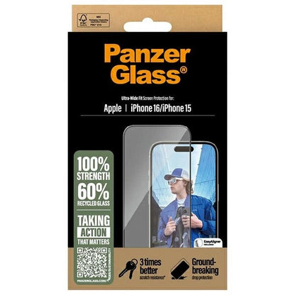PanzerGlass Screen Protector iPhone 16 6.1" Ultra-Wide Fit 2861_3