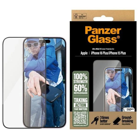 PanzerGlass Screen Protector iPhone 16 Plus 6.7" Ultra-Wide Fit 2863_0