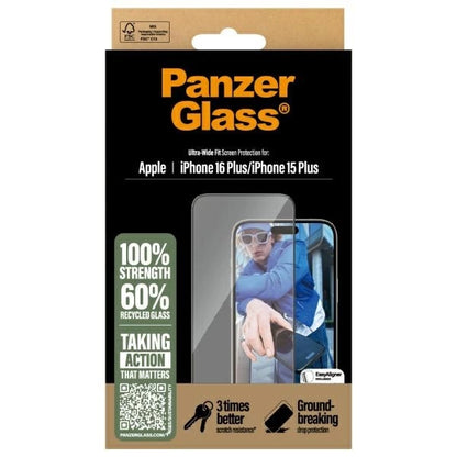 PanzerGlass Screen Protector iPhone 16 Plus 6.7" Ultra-Wide Fit 2863_3