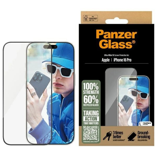 PanzerGlass Screen Protector iPhone 16 Pro 6.3" Ultra-Wide Fit 2862_0