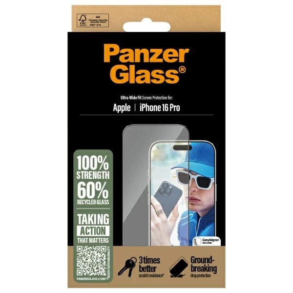 PanzerGlass Screen Protector iPhone 16 Pro 6.3" Ultra-Wide Fit 2862_3