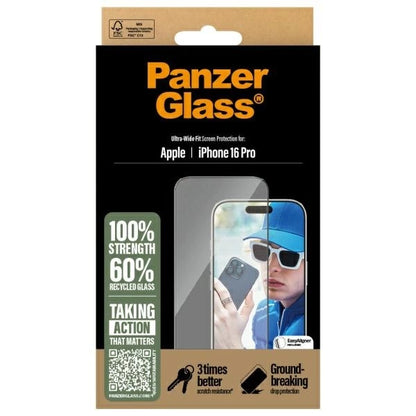 PanzerGlass Screen Protector iPhone 16 Pro 6.3" Ultra-Wide Fit 2862_3