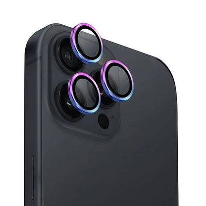Uniq Optix Aluminum Camera Lens Protector iPhone 16 Pro 6.3" / 16 Pro Max 6.9" iridescent camera lens glass with applicator_0