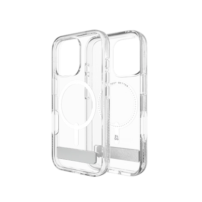 ZAGG Crystal Palace Snap Kickstand MagSafe Case with Stand for iPhone 16 Pro - Clear_2