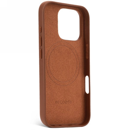 Decoded Leather Backcover case with MagSafe for iPhone 16 Pro - brown_2