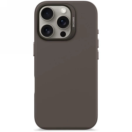 Decoded AntiMicrobial Silicone Backcover with MagSafe for iPhone 16 Pro - Dark Brown_0