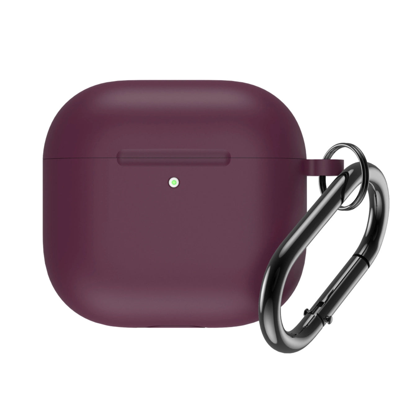 Silicone Case for Airpods 4 with Carabiner - Burgundy_0