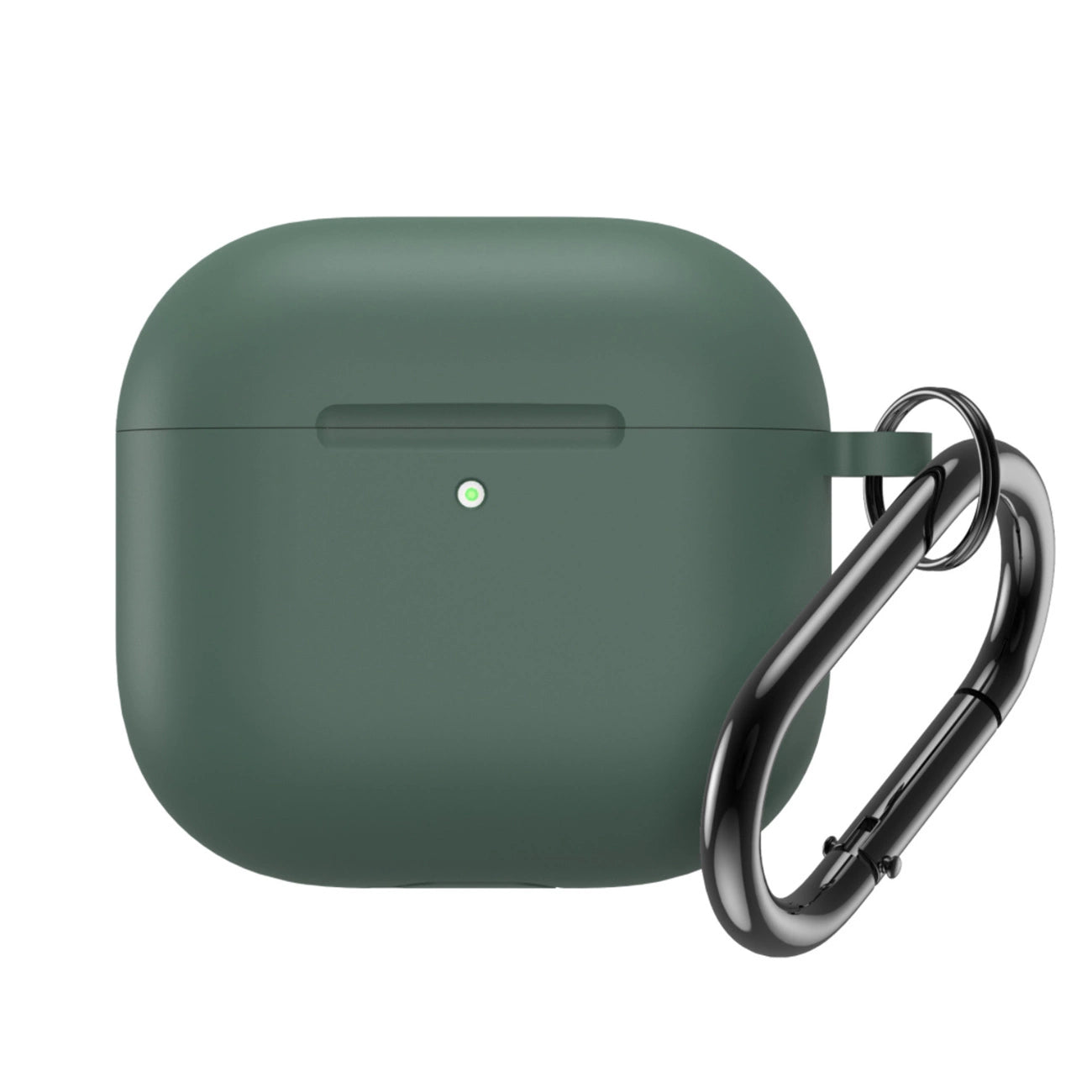 Silicone Case for Airpods 4 with Carabiner - Green_0
