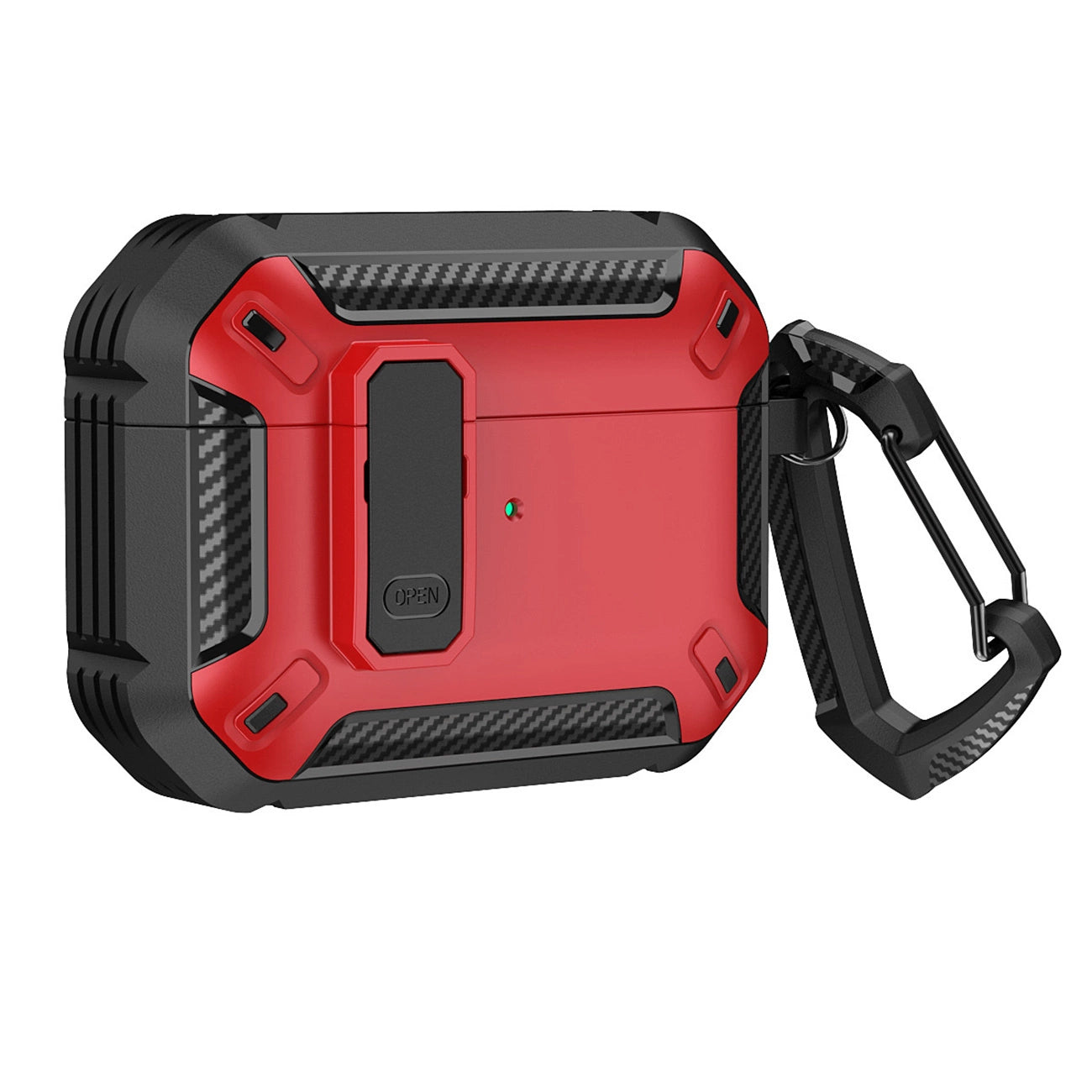 Airpods 4 Armor Case with Carabiner - Red_0