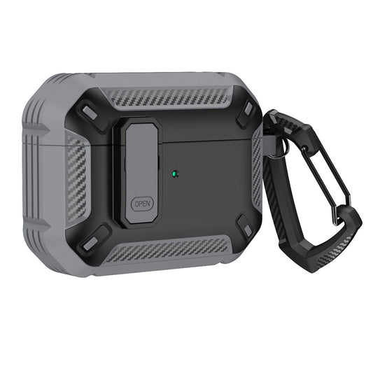 Airpods 4 Armor Case with Carabiner - Gray_0