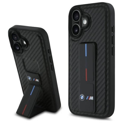 BMW M Grip Stand Smooth and Carbon case for iPhone 16 - black_0