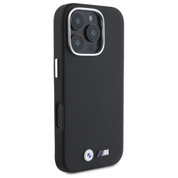 BMW M Edition Kevlar Wrapped Metal iPhone 16 Pro Max Case - Black_3
