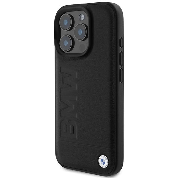 BMW Leather Hot Stamp iPhone 16 Pro Max Case - Black_1