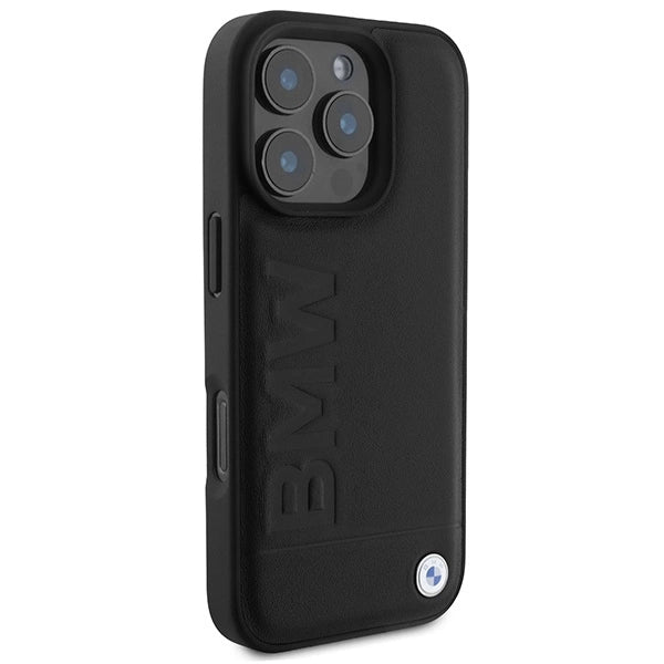 BMW Leather Hot Stamp iPhone 16 Pro Max Case - Black_3