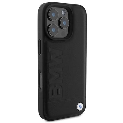 BMW Leather Hot Stamp iPhone 16 Pro Max Case - Black_3