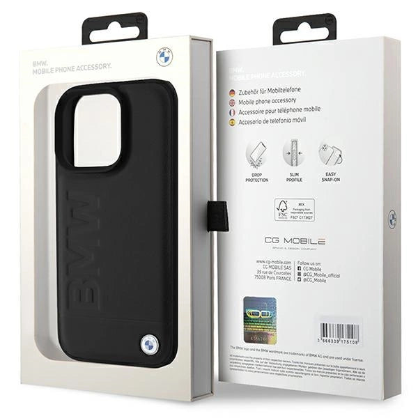 BMW Leather Hot Stamp iPhone 16 Pro Max Case - Black_7