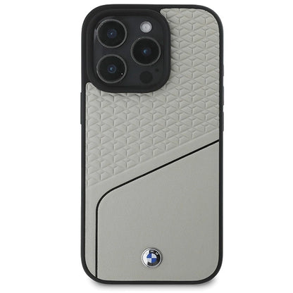 BMW Sign Leather Textured and Line MagSafe iPhone 16 Pro Case - Gray_2