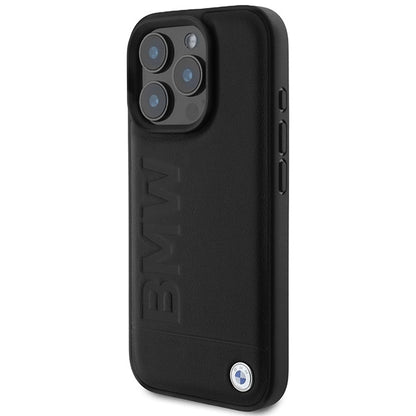 BMW Leather Hot Stamp MagSafe iPhone 16 Pro Case - Black_1