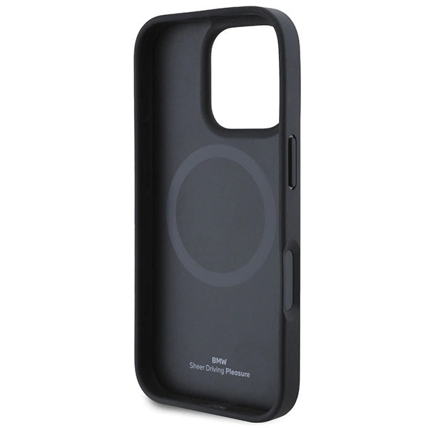 BMW Leather Hot Stamp MagSafe iPhone 16 Pro Case - Black_6