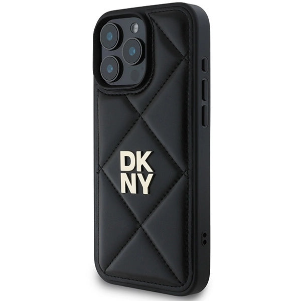 DKNY Quilted Stack Logo iPhone 16 Pro Case - Black_1