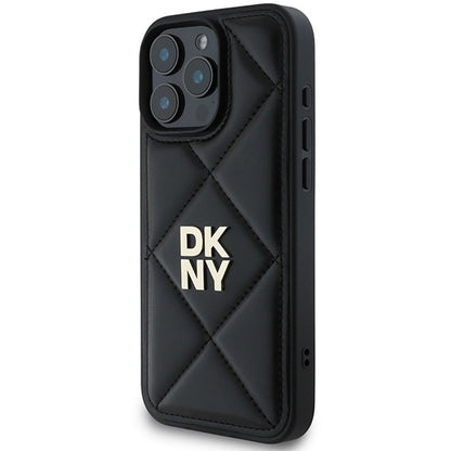 DKNY Quilted Stack Logo iPhone 16 Pro Case - Black_1