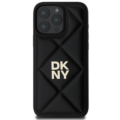 DKNY Quilted Stack Logo iPhone 16 Pro Case - Black_2