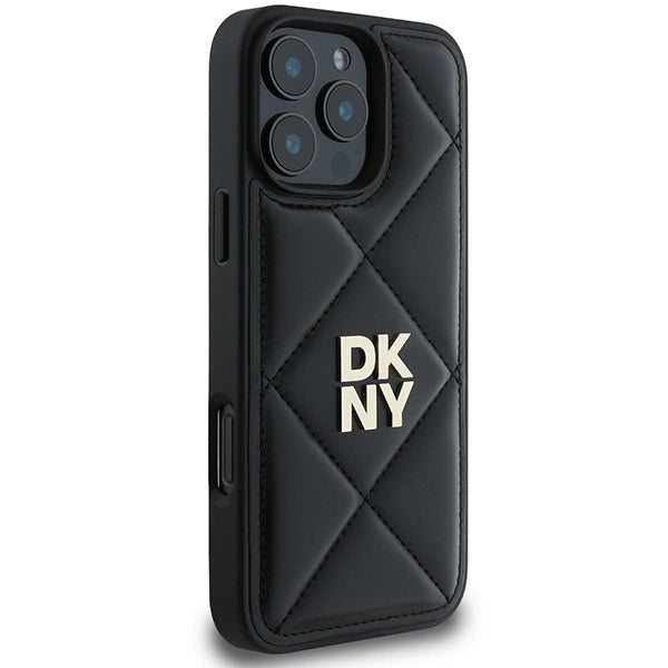 DKNY Quilted Stack Logo iPhone 16 Pro Case - Black_3