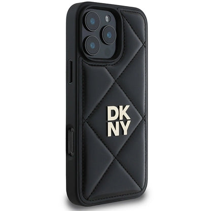 DKNY Quilted Stack Logo iPhone 16 Pro Case - Black_3