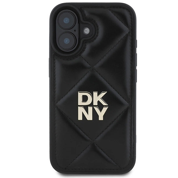 DKNY Quilted Stack Logo iPhone 16 Case - Black_2