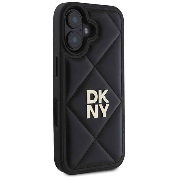 DKNY Quilted Stack Logo iPhone 16 Case - Black_3