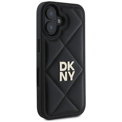 DKNY Quilted Stack Logo iPhone 16 Case - Black_3