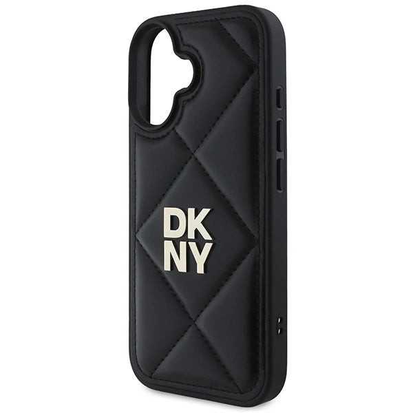 DKNY Quilted Stack Logo iPhone 16 Case - Black_5