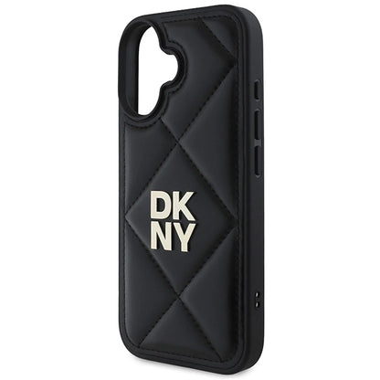DKNY Quilted Stack Logo iPhone 16 Case - Black_5