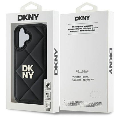 DKNY Quilted Stack Logo iPhone 16 Case - Black_7