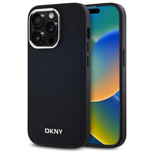 DKNY Plain Logo MagSafe iPhone 14 Pro Case - Black_0