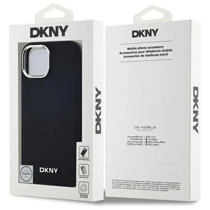 DKNY Plain Logo MagSafe iPhone 14 Case - Black_7