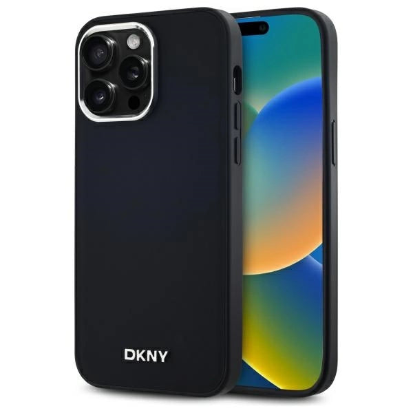 DKNY Plain Logo MagSafe iPhone 14 Pro Max Case - Black_0