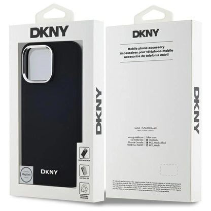 DKNY Plain Logo MagSafe iPhone 14 Pro Max Case - Black_7